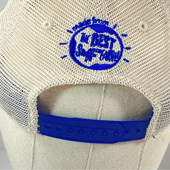 SNAPPLE Truckers Mesh Hat Cap Blue Yellow Distressed Bill Snap Back OSFM. - Picture 5 of 10